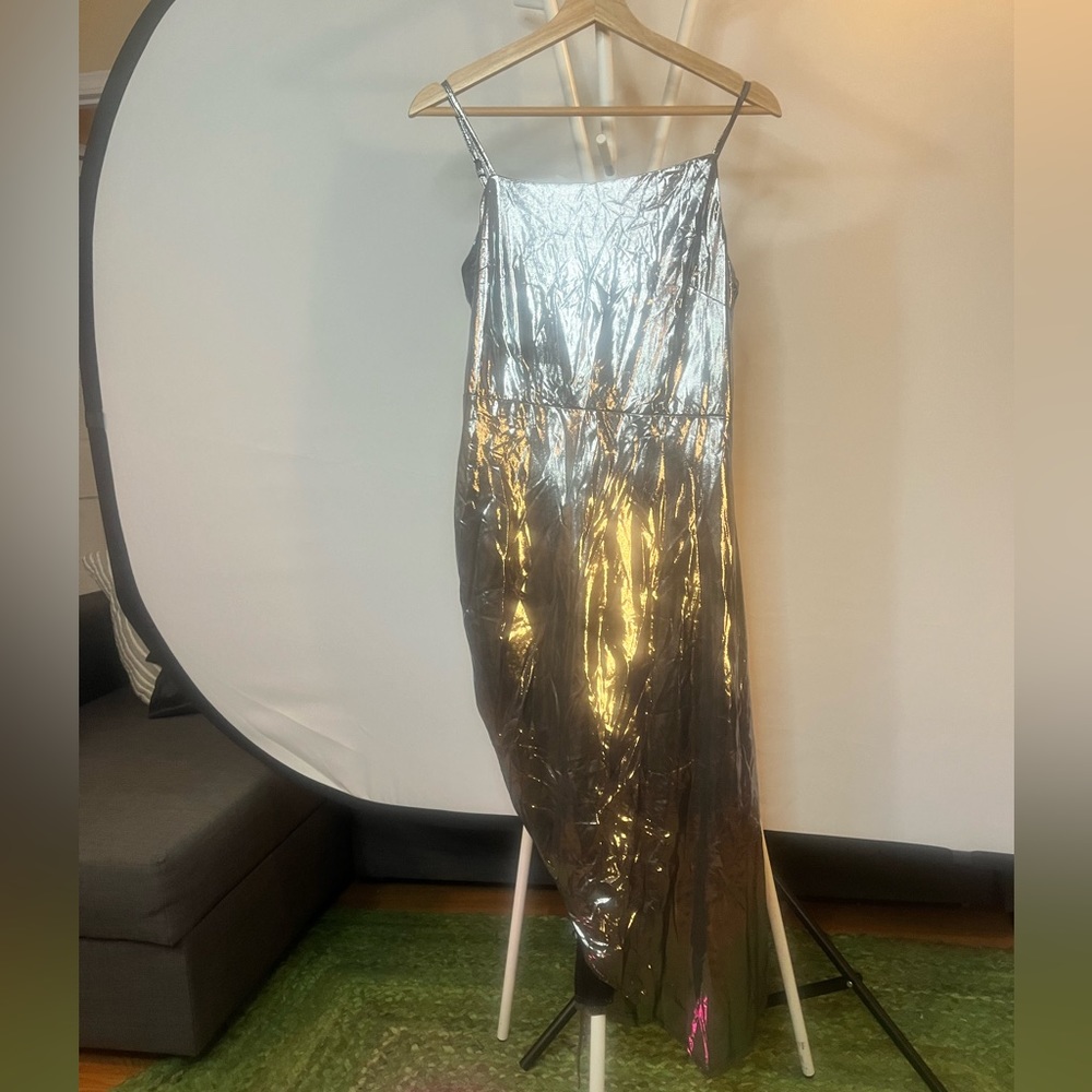 Shiny silver dress